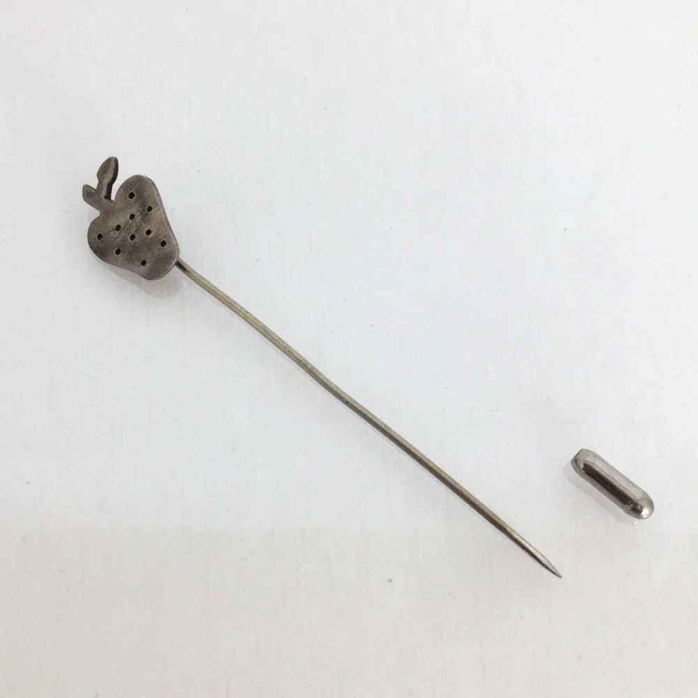 Vintage Sterling Silver Strawberry Stick Pin Hat Pin Old Estate Jewelry Retro