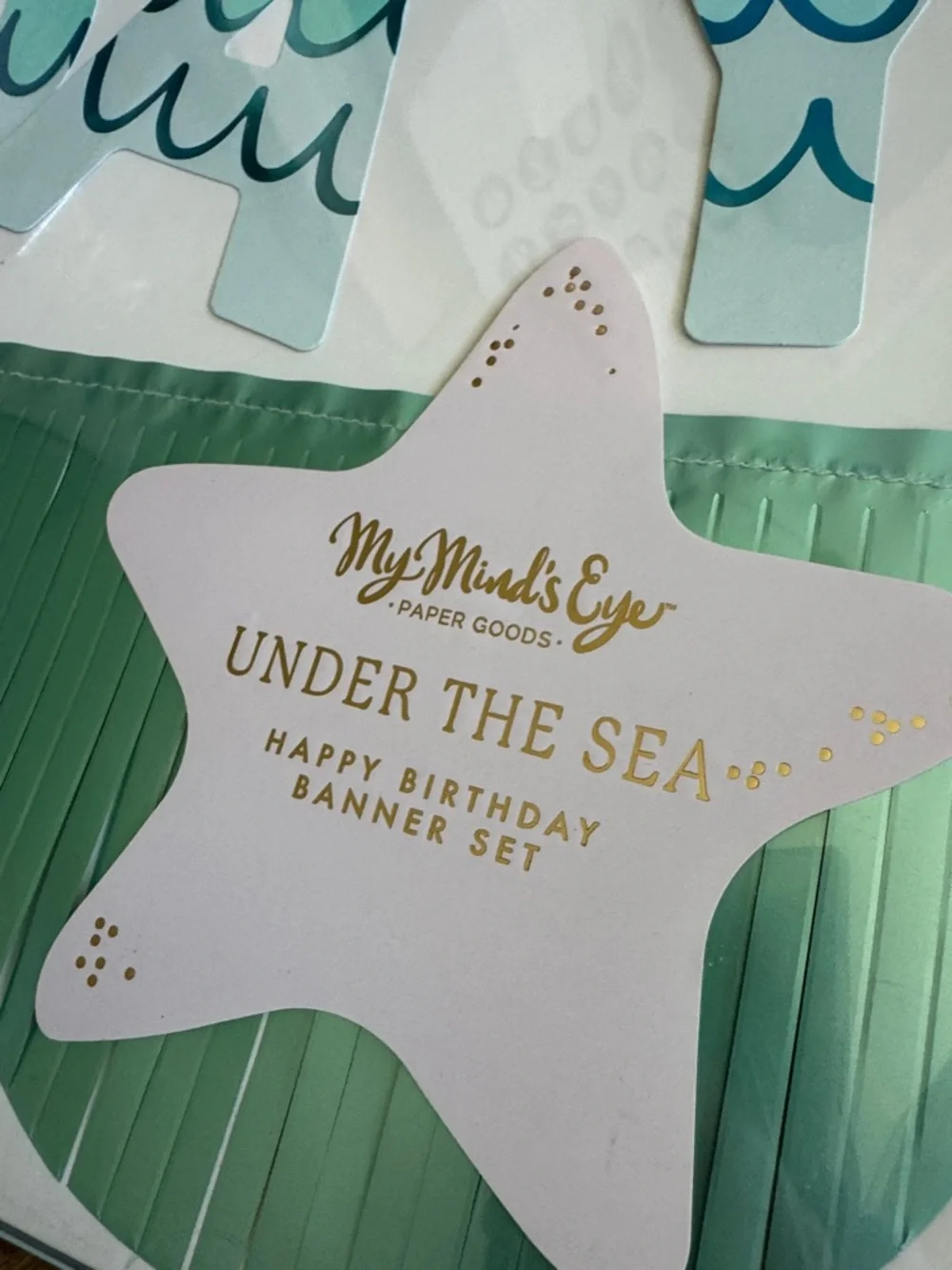 My Mind’s Eye Paper Goods Under the Sea Happy Birthday Party Banner & Fringe Set
