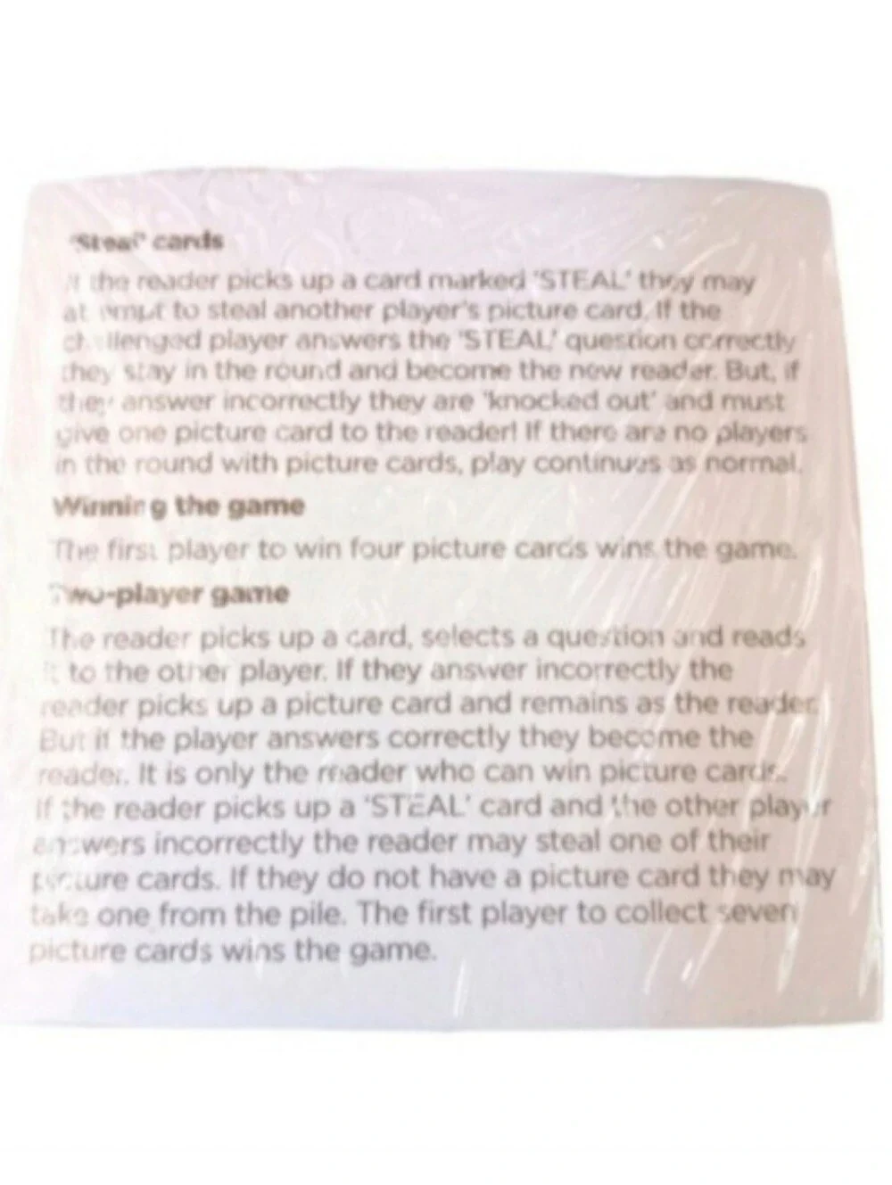 Marvel trivia card