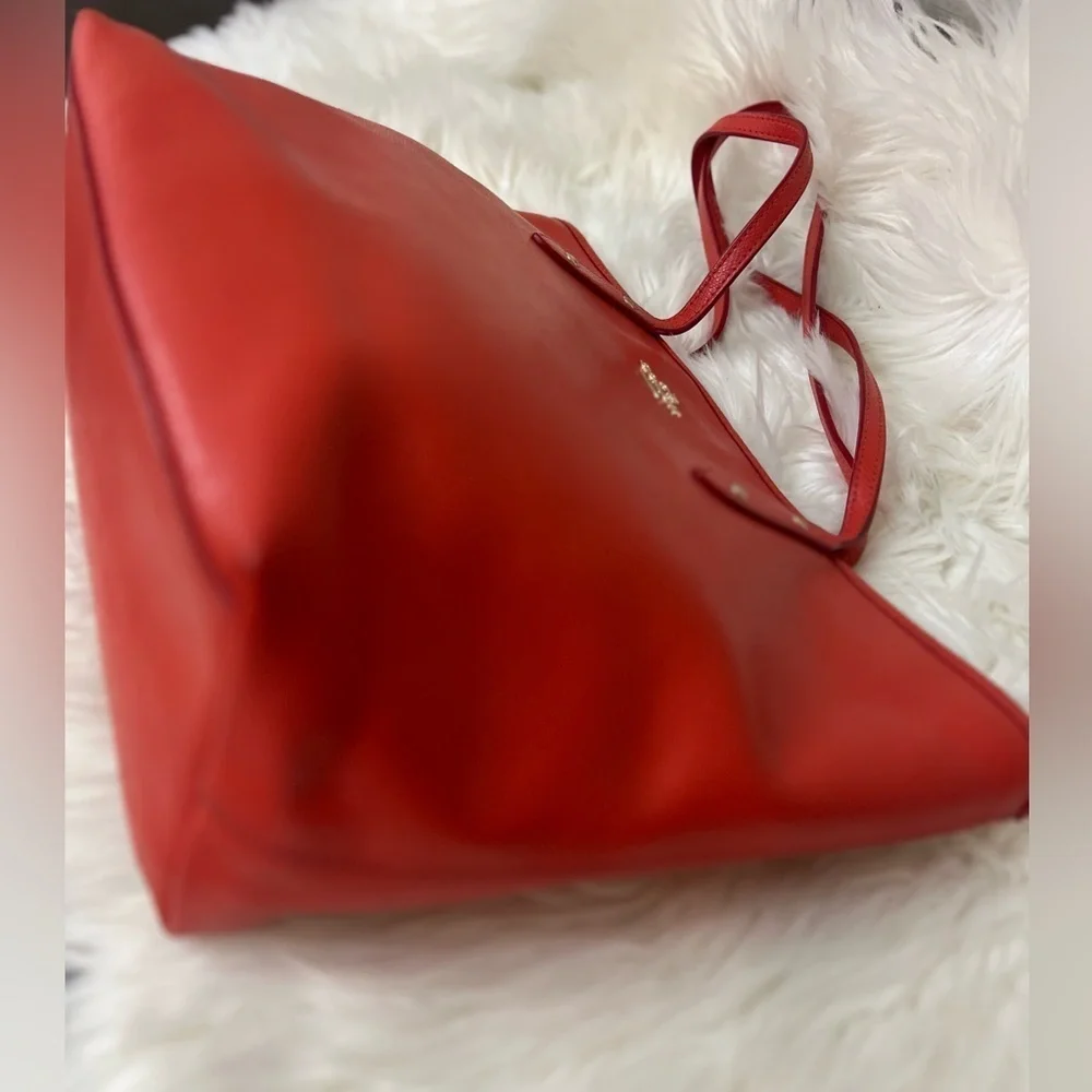 Coach #F37785 Vibrant Red Tote Bag
