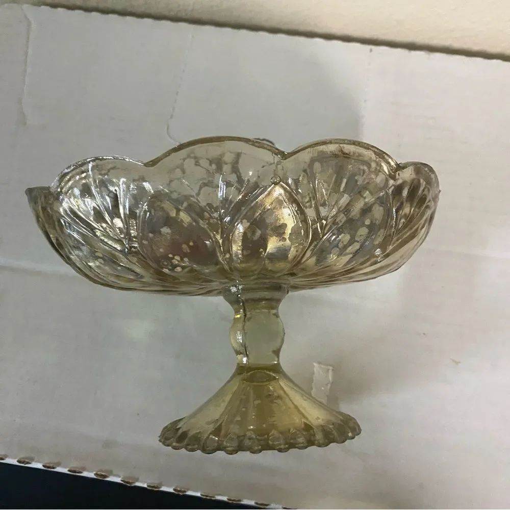 Accent Decor Gold mercury Carraway Pedestal Dish Flower Vase Wedding Centerpiec