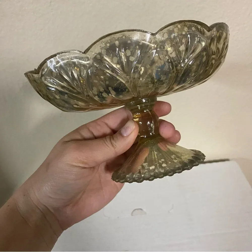 Accent Decor Gold mercury Carraway Pedestal Dish Flower Vase Wedding Centerpiec