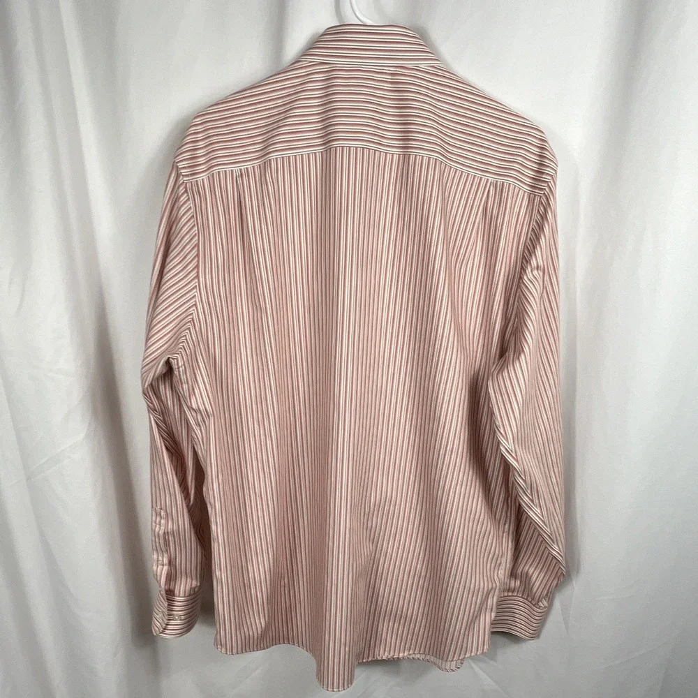 Banana Republic Men's Non-Iron Slim Fit Striped Dress Shirt Size XL 17-17.5