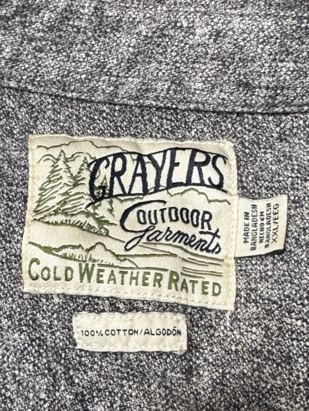 Grayers Outdoor Garments Heavyweight Shacket XXL Shirt Jacket Gray Cotton Hunt