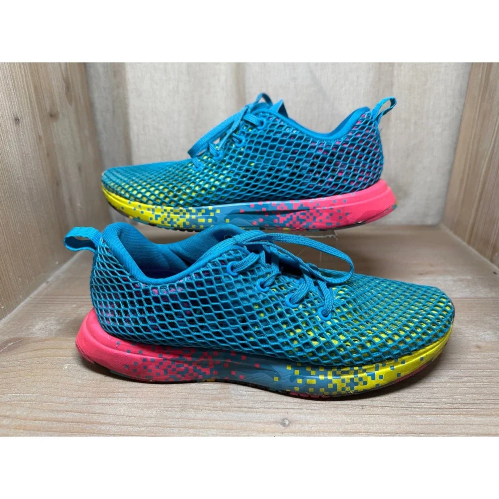 NOBULL Mesh Runner Mens 8 Electric Blue Pink Yellow Training Shoes Sneakers