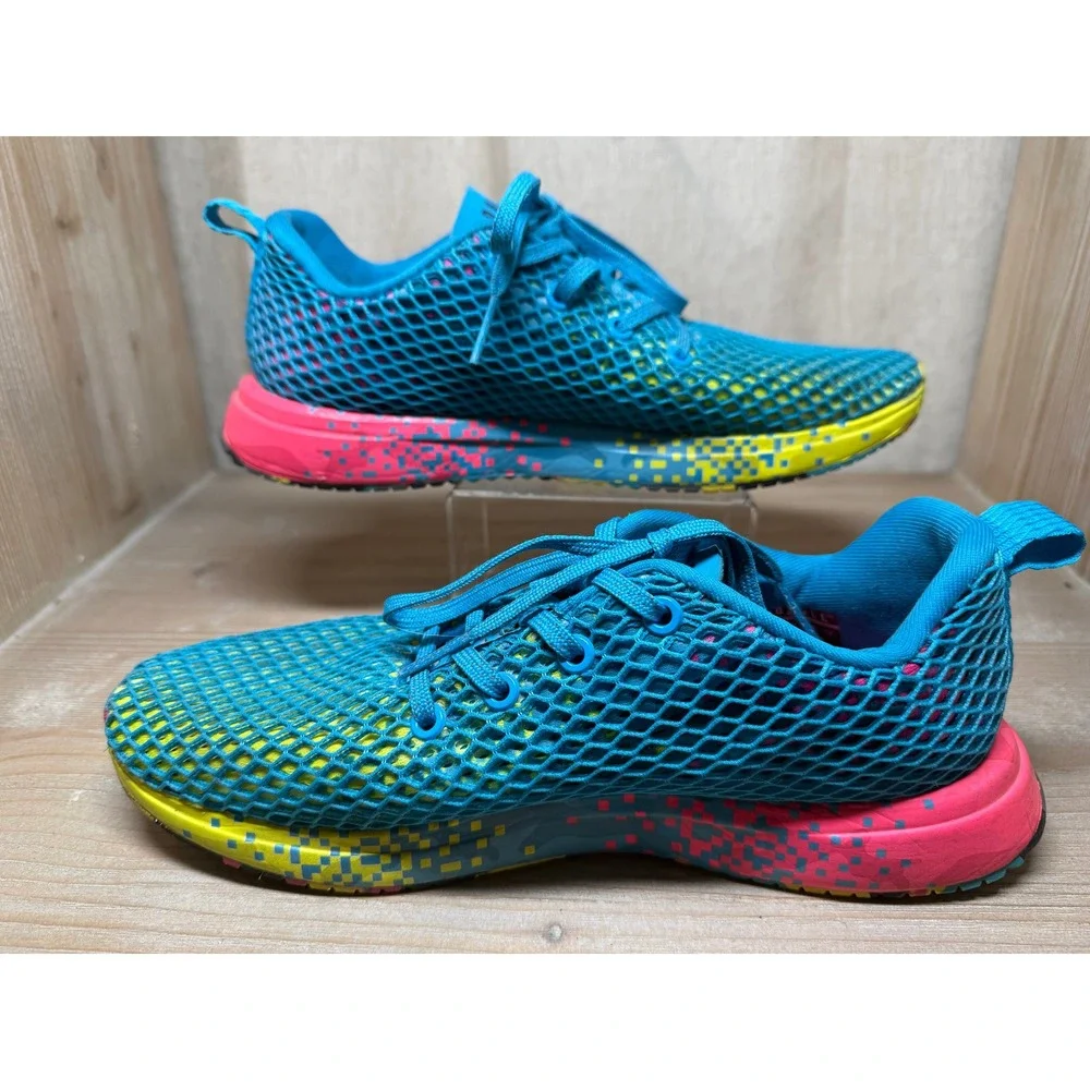 NOBULL Mesh Runner Mens 8 Electric Blue Pink Yellow Training Shoes Sneakers