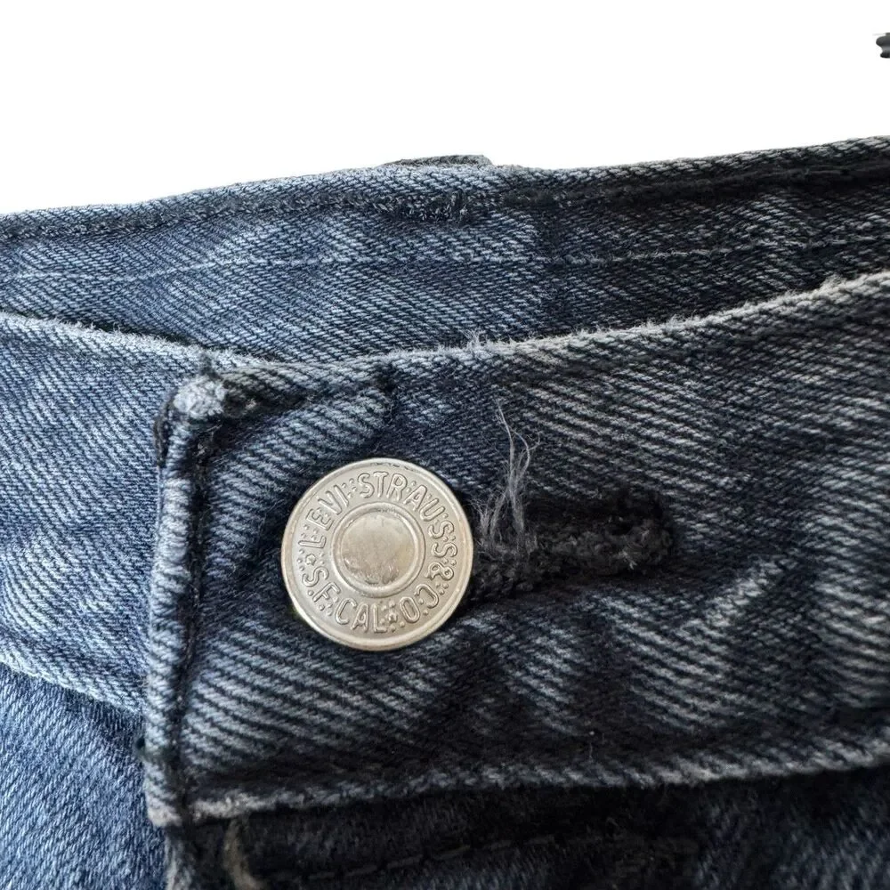 Levi's‎ 501 Jeans Mens 34x32 Black Faded Button Fly Original Fit Straight Denim