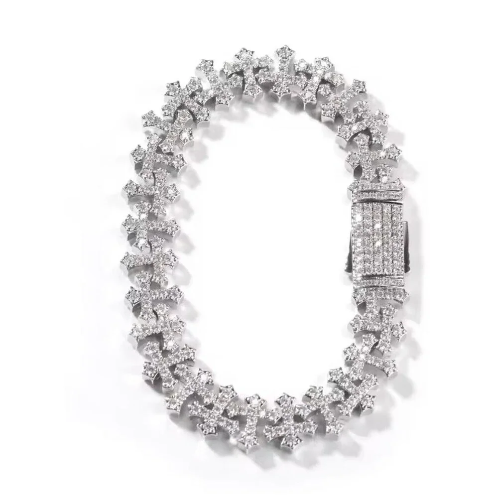 Cross Bracelet Cz 8 Inch