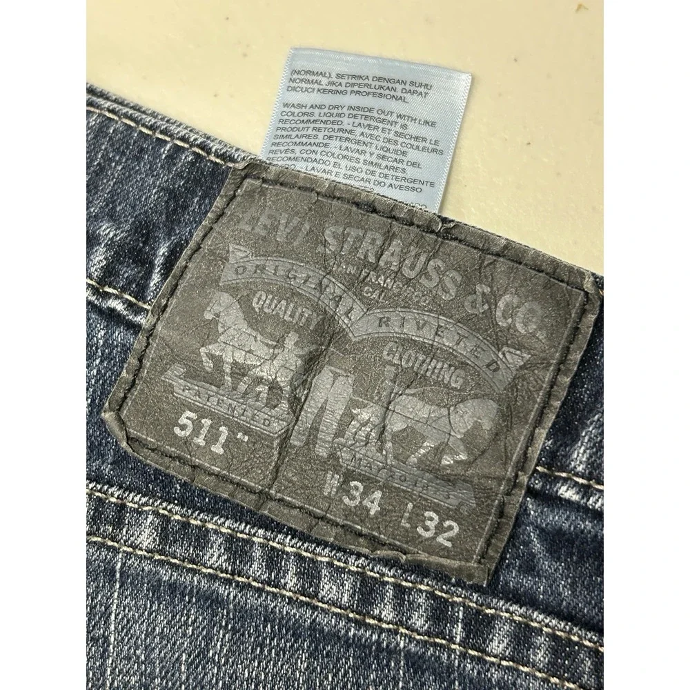 Levi's 511‎ Jeans Blue Slim Fit 34x30 Faded Stretch