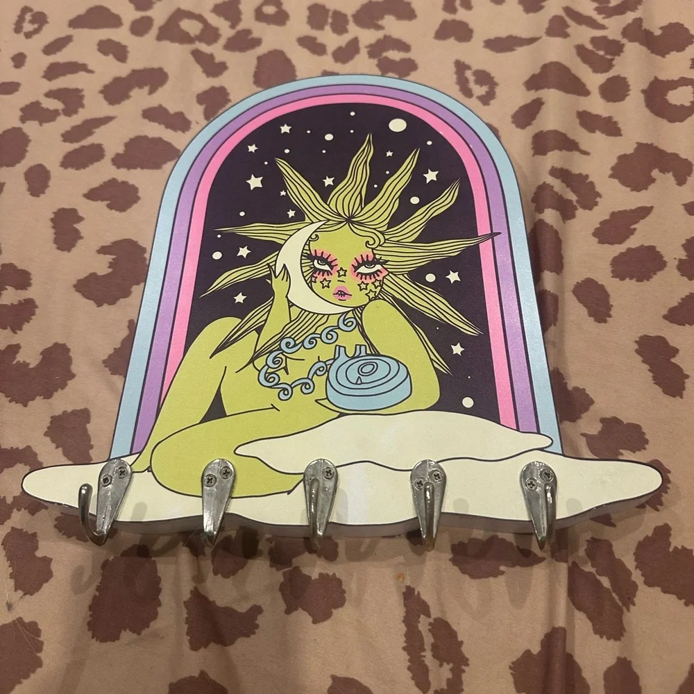 Valfre Sun & Moon Arch Wall Hook in Lime, Pink, Purple, Black