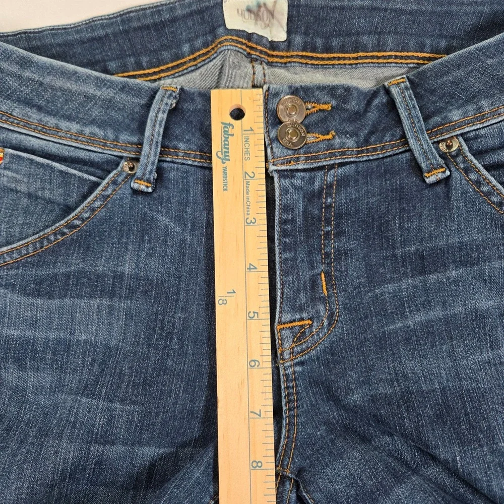 Hudson Y2K Bootcut Low Rise Jeans Medium Wash Denim Womens Siz 29 Button Pockets
