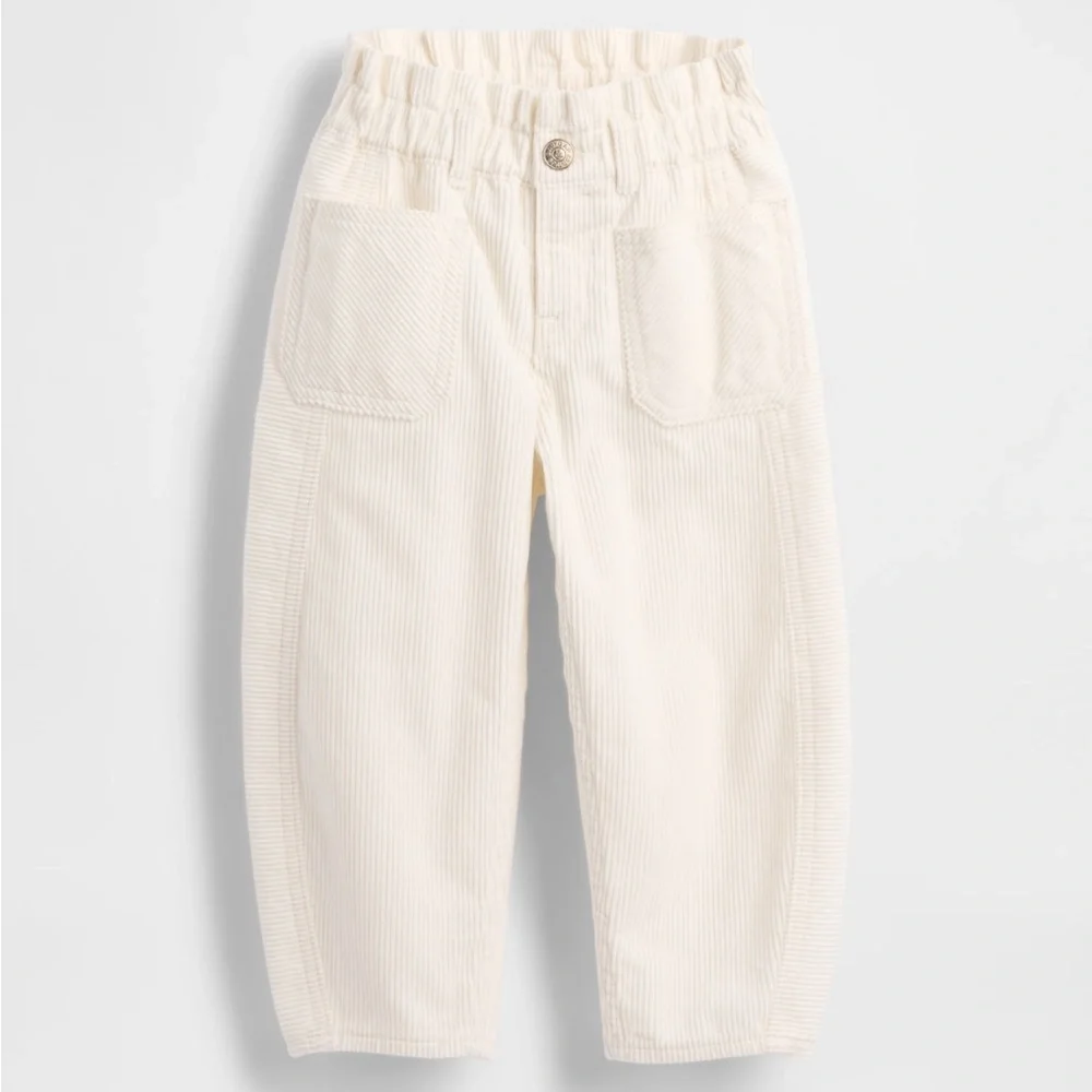 Gap Kids Girls’ Ivory Corduroy Horseshoe Pants—5