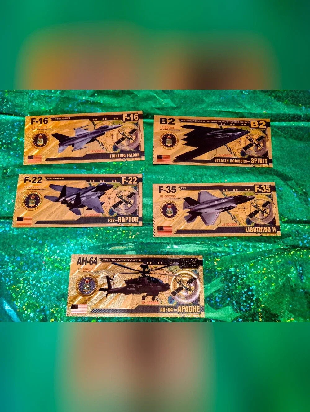 Air Force Novelity Gold Backs.