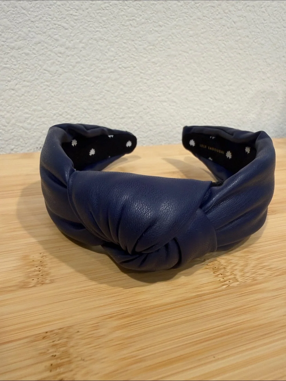 Lele Sadoughi Navy Padded Knot Headband