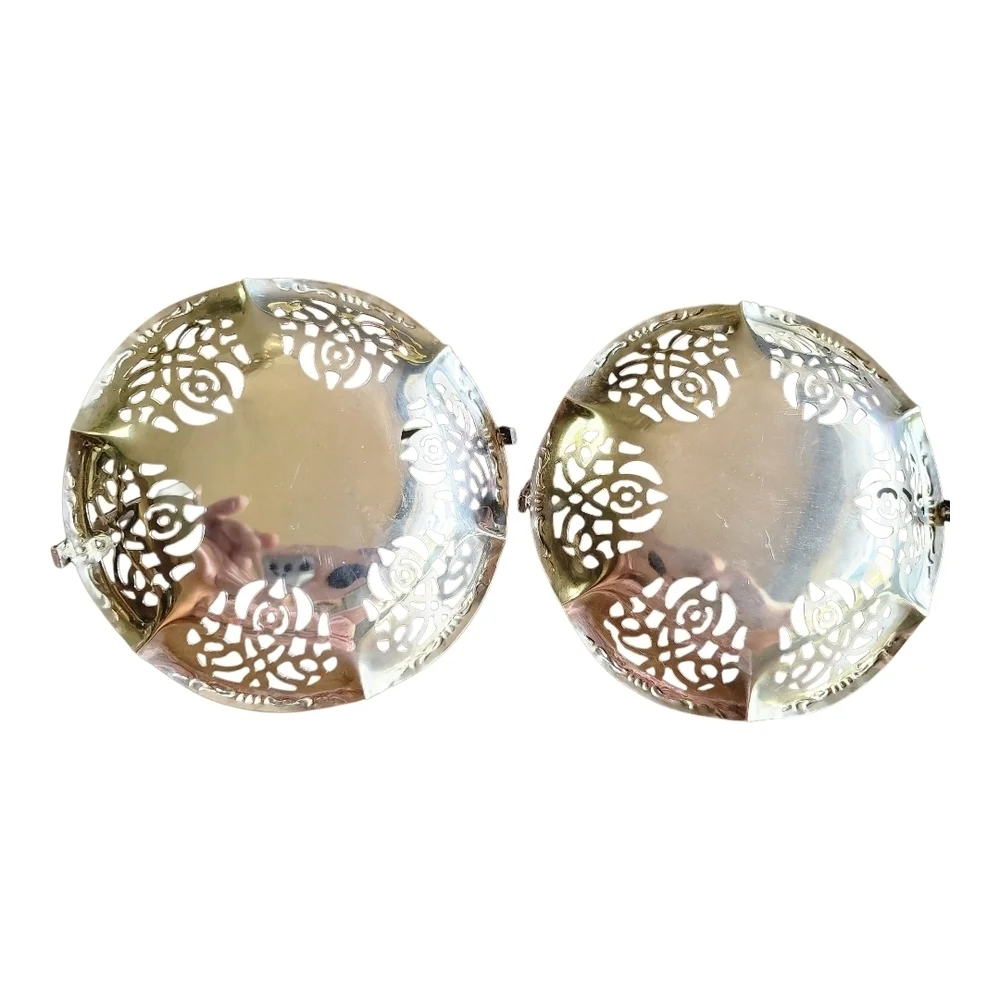 Metal Floral Decorative Small Serving Pieces For Tea Cakes..