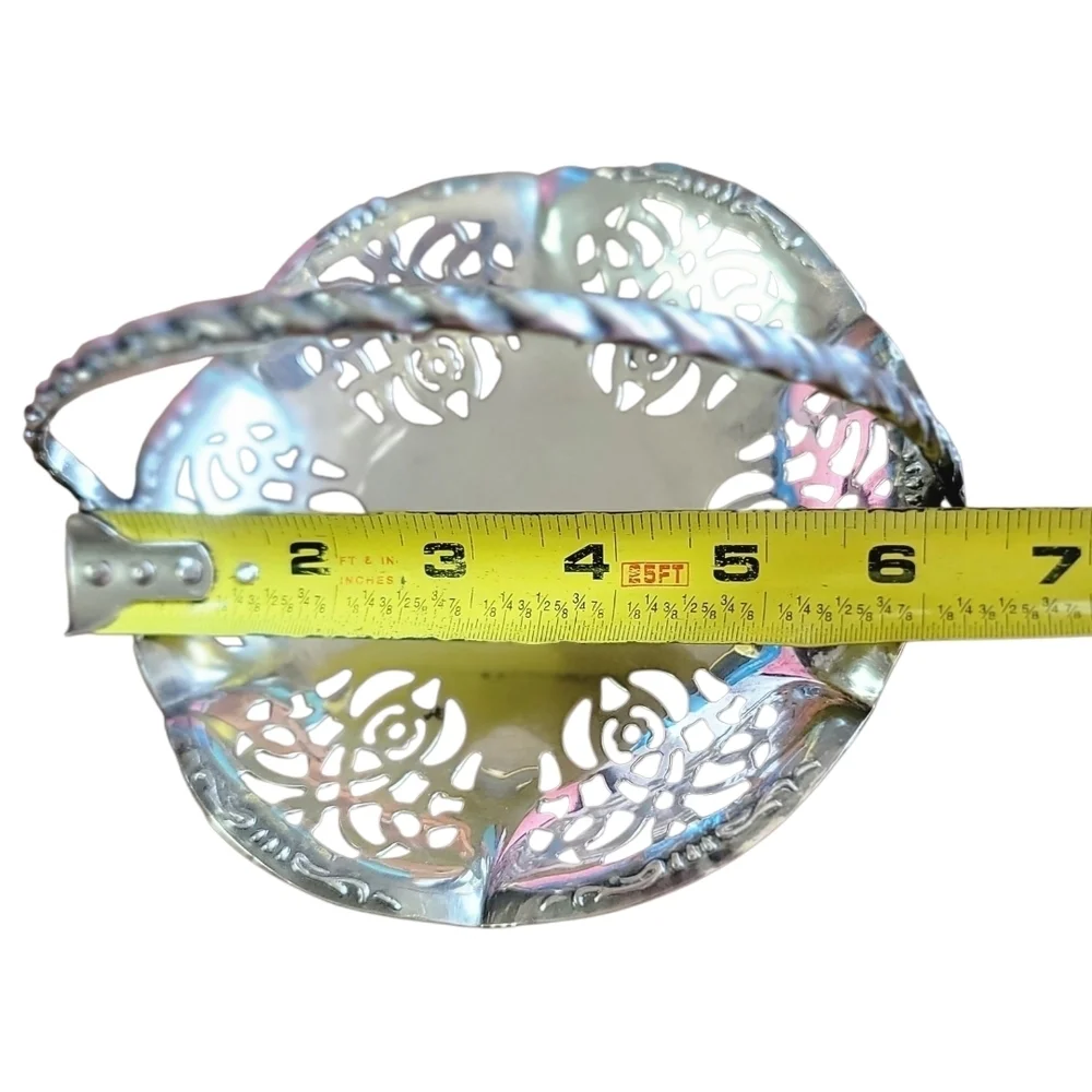 Metal Floral Decorative Small Serving Pieces For Tea Cakes..