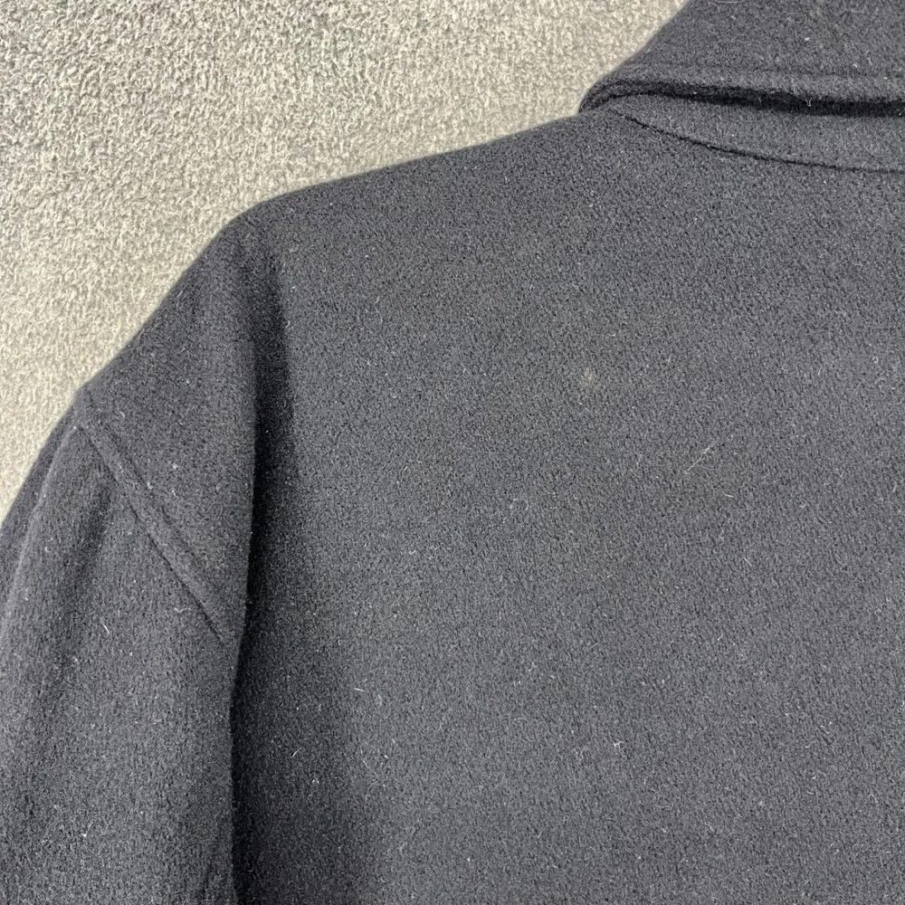 Abercrombie‎ Fitch Jacket Mens Large Black Wool Blend Quilted Lined Zip Up