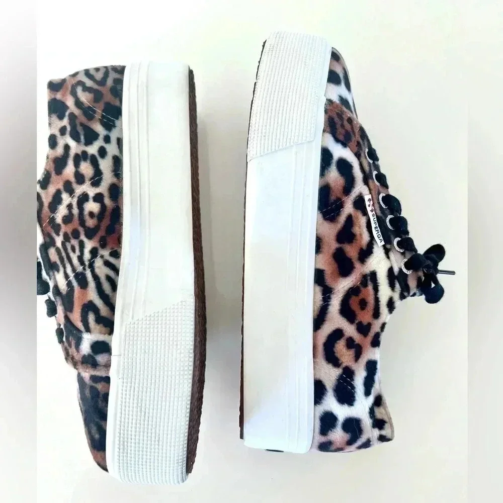 Superga velvet leopard