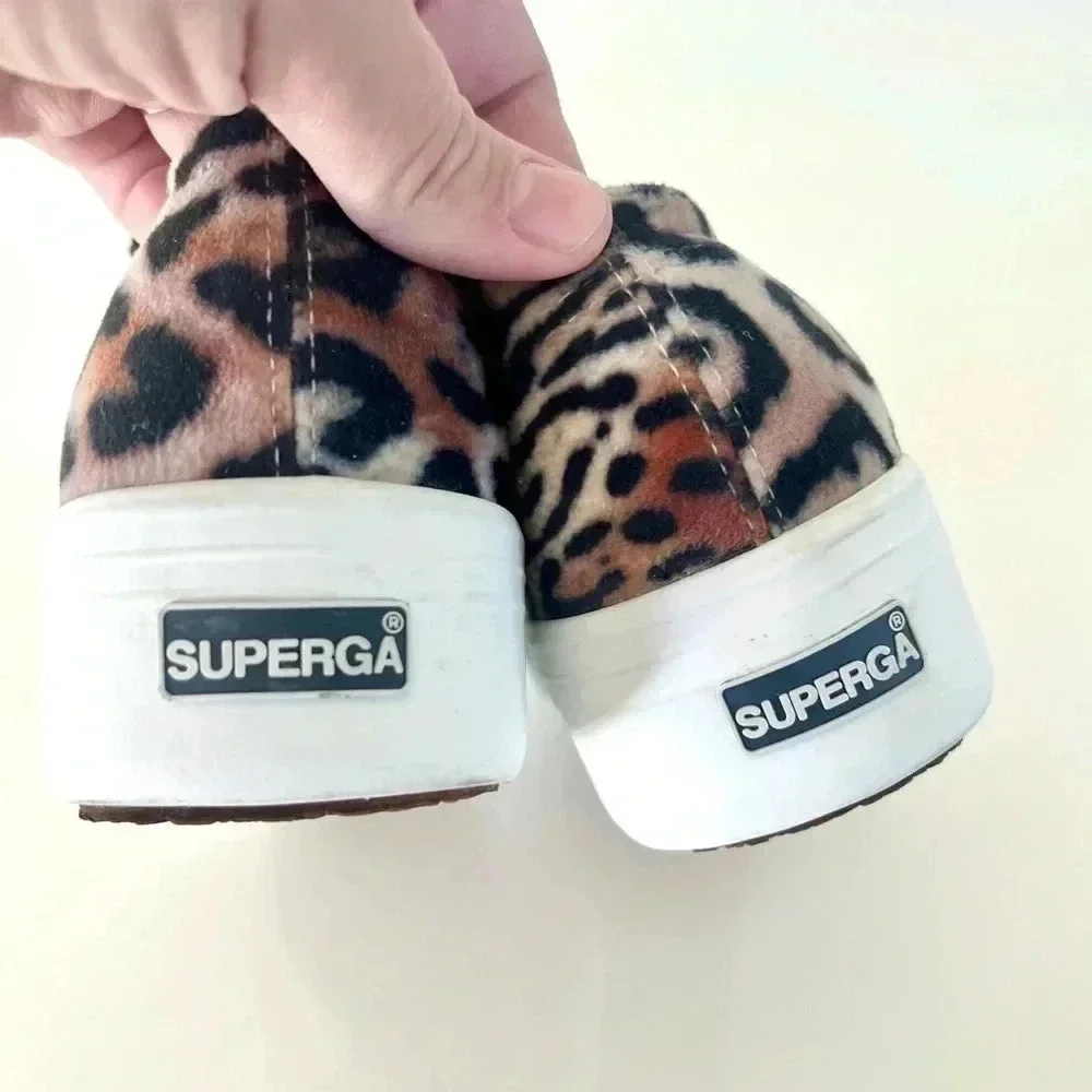 Superga velvet leopard