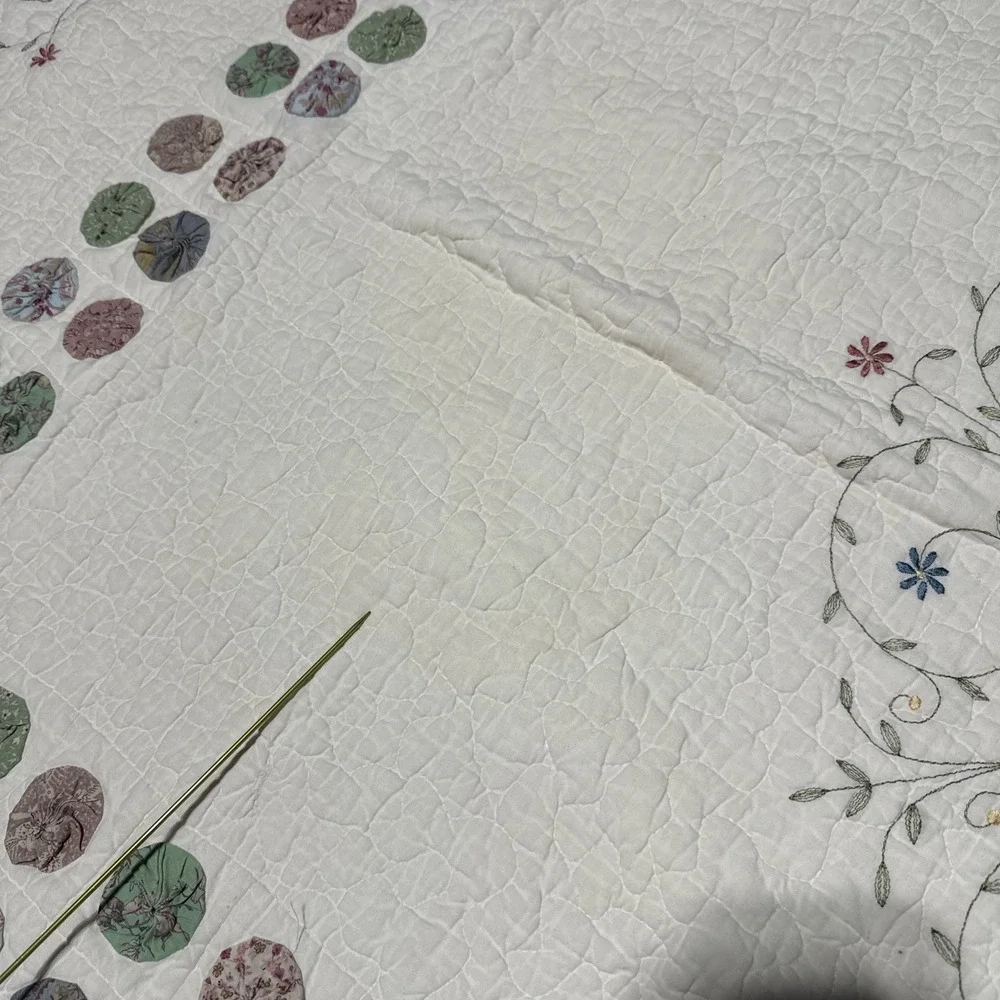 Vintage YO YO Quilt JC Penny Patchwork 67