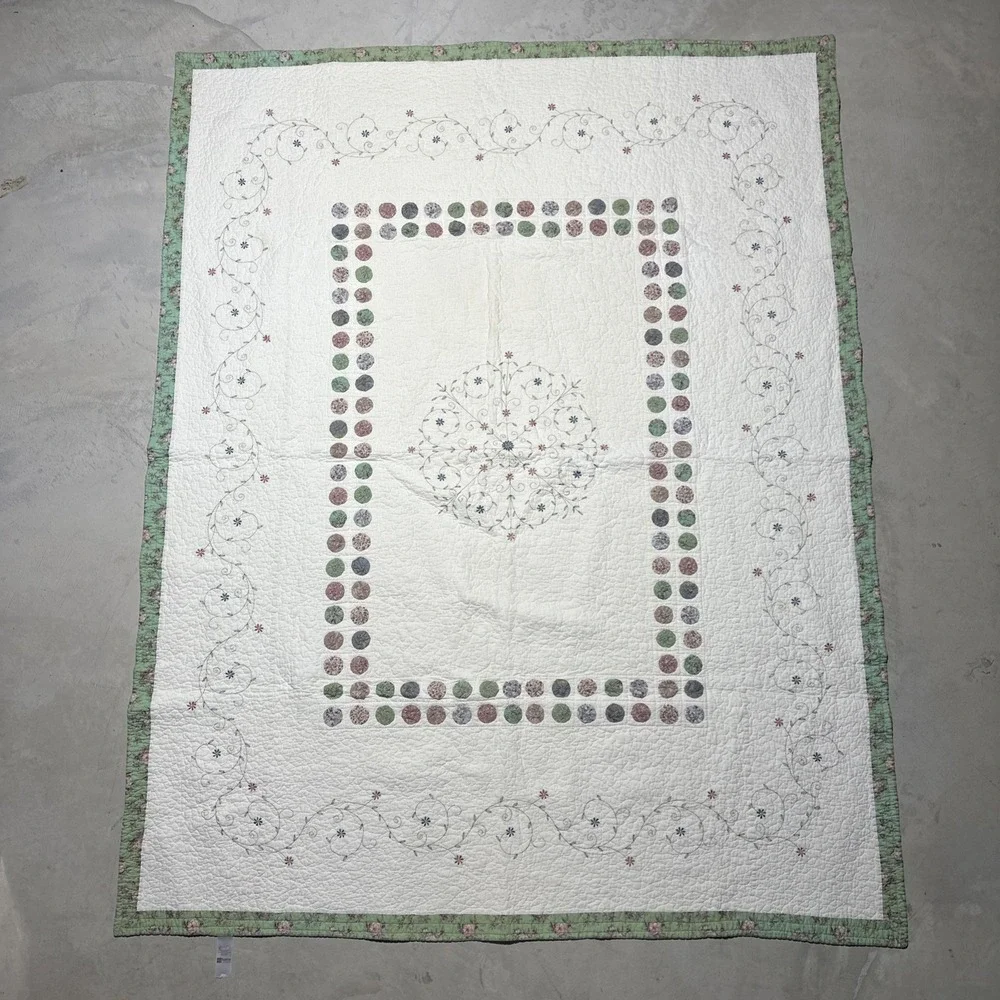 Vintage YO YO Quilt JC Penny Patchwork 67