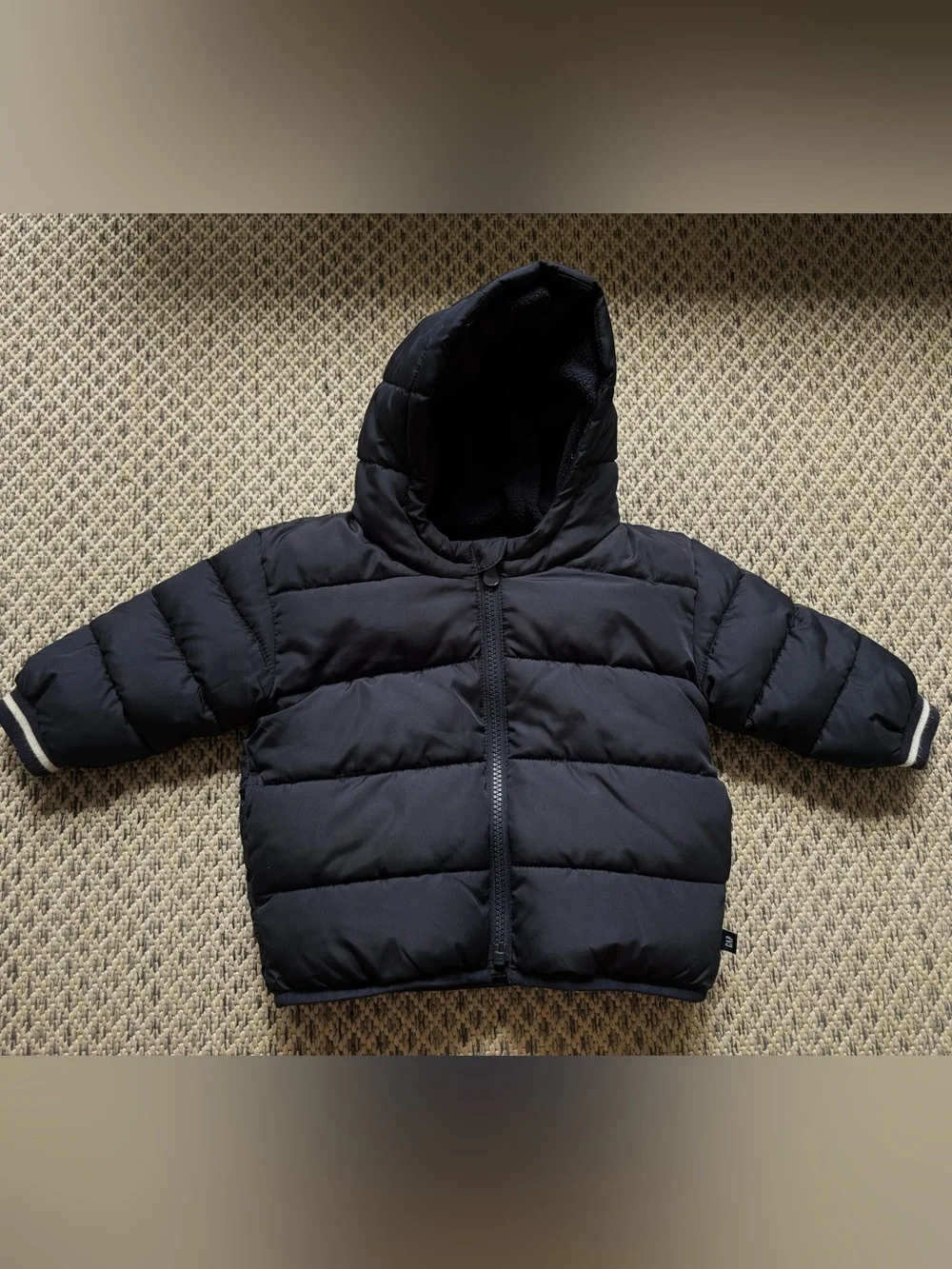 GAP ColdControl Navy Hooded Puffer Jacket Full Zip 12-18 Months