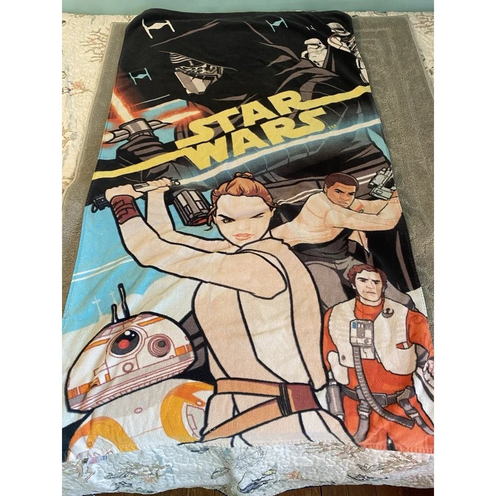Star Wars Beach Towel Rey BB8 Kylo Ren Adults or Kids Bath Pool Towel Disney