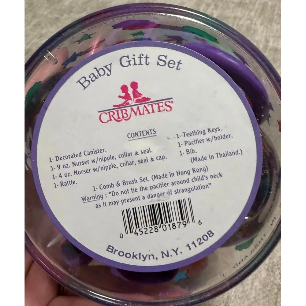 Vintage 1994 Cribmates Baby Gift Set Rainbow Stars Canister Nursery Accessories