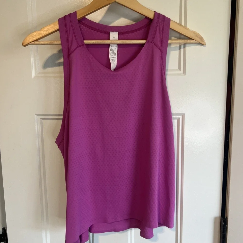 Lululemon Tank Top Womens 10 Pink Running Reflective Light