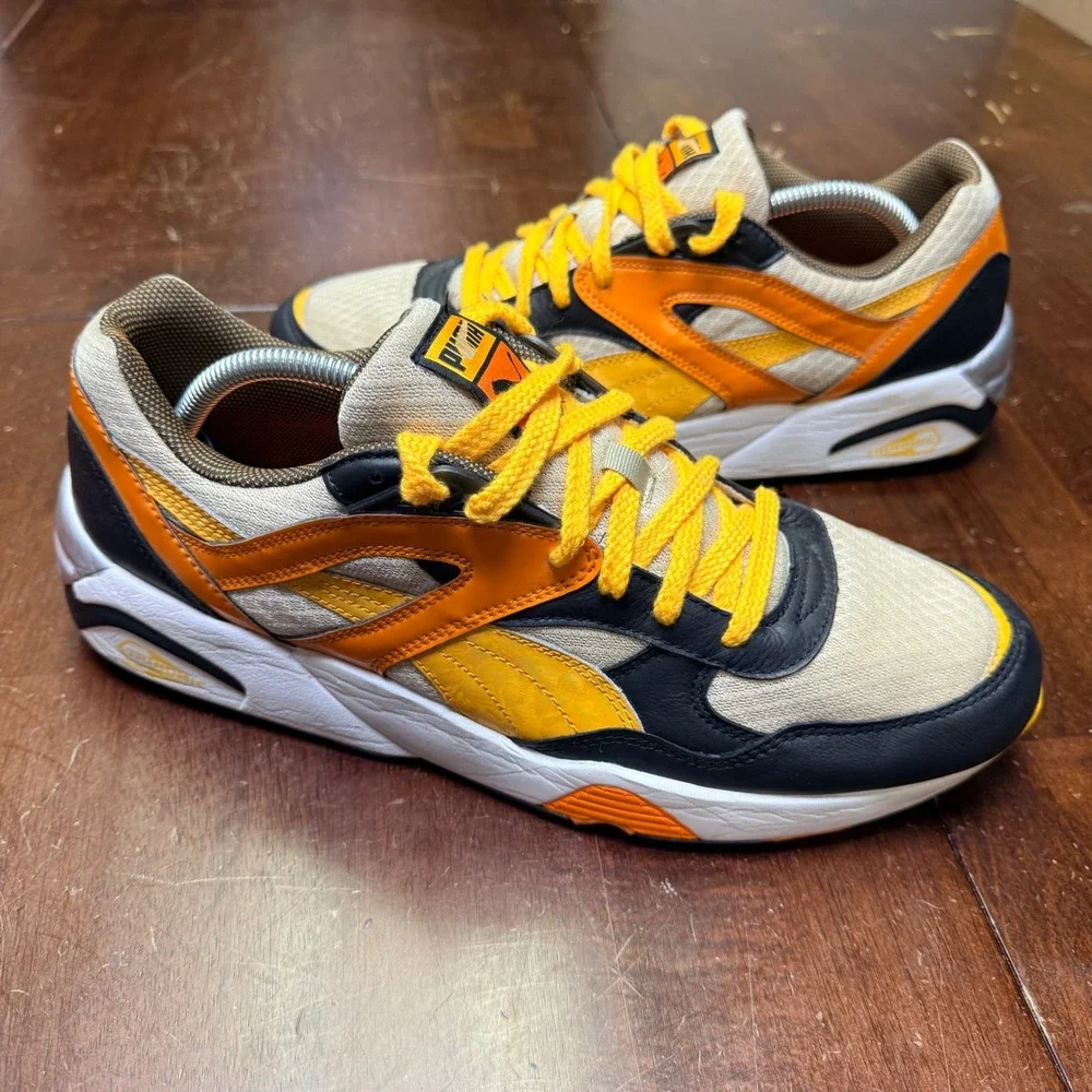Puma Trinomic R698 Sneakers Mens 11.5 Orange‎ Yellow Black 358014 01