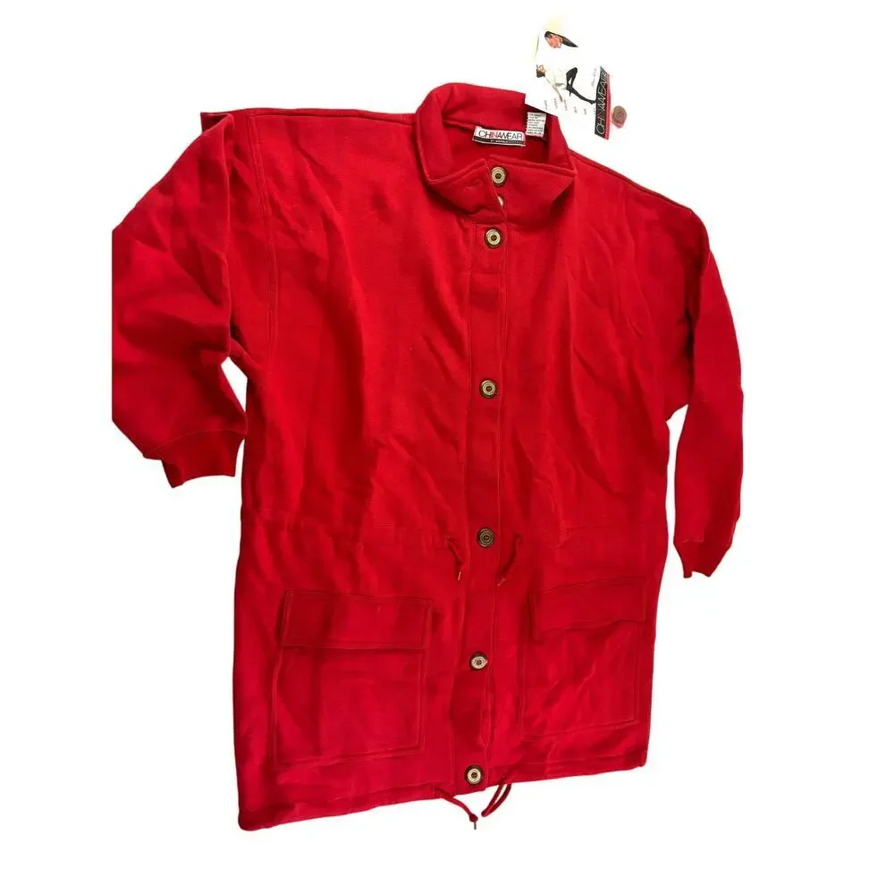 Vintage Oversized Button-front Jacket Large with‎ Pockets Chinawear NWT
