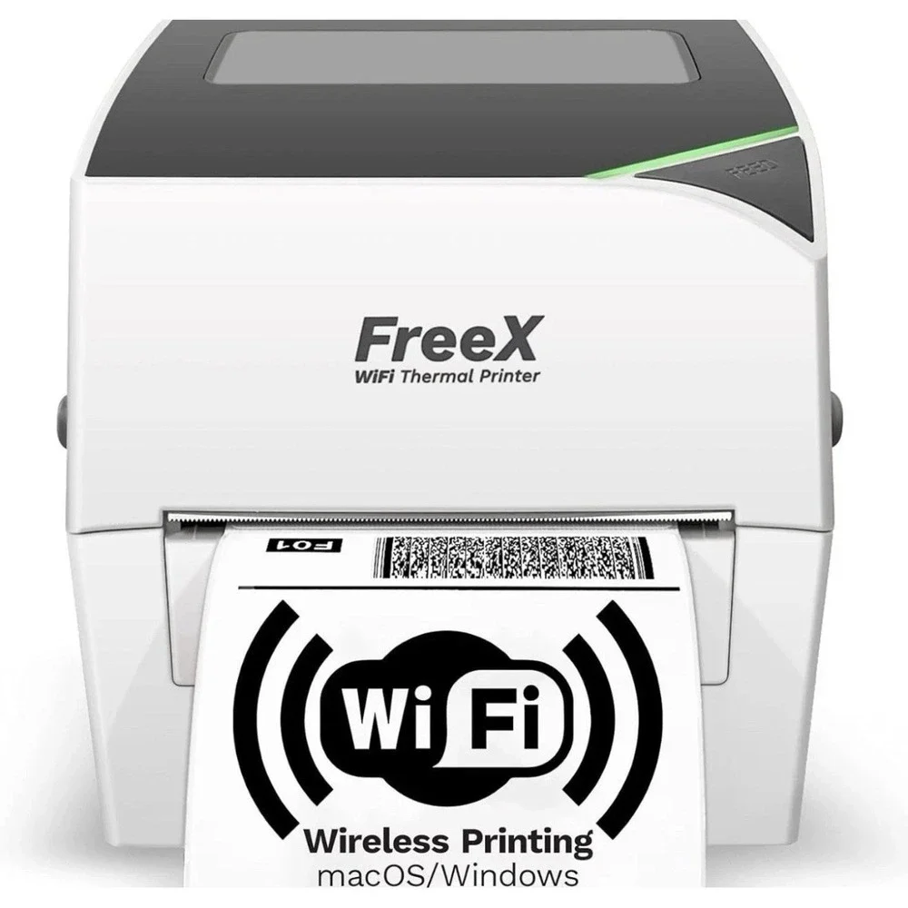FreeX WiFi Thermal Printer for 4x6 Shipping Labels WiFi + USB Shadow White