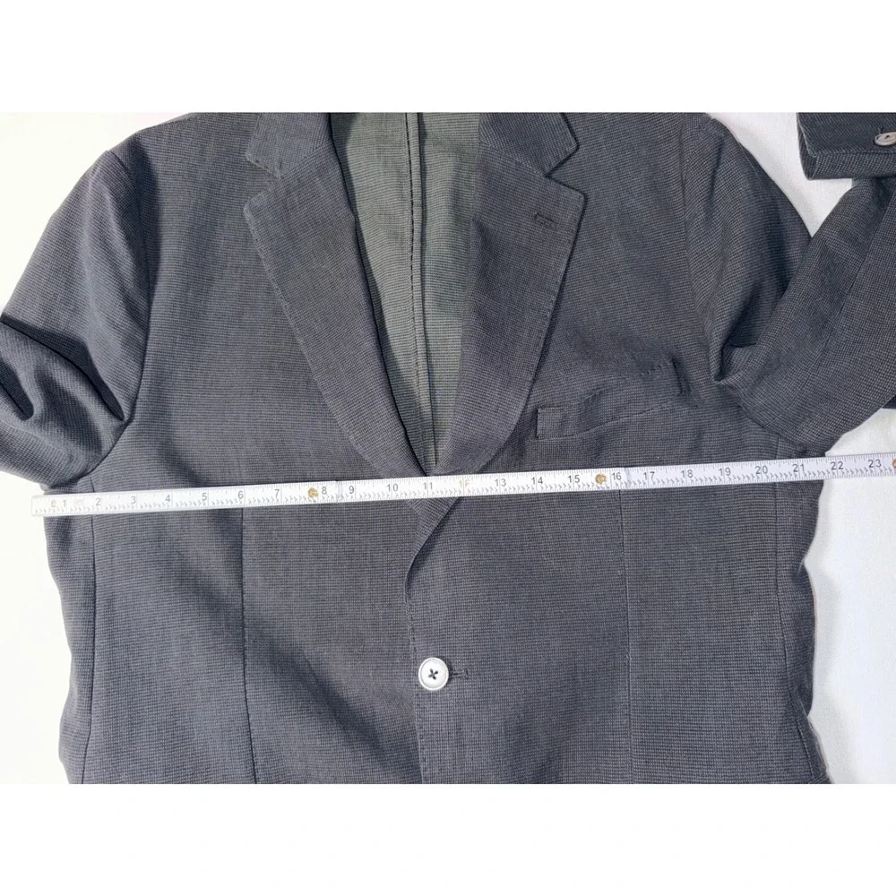 Mens Pino Porto Tailored Fit Micro Check Two-Button Black/Charcoal Grey Size 44