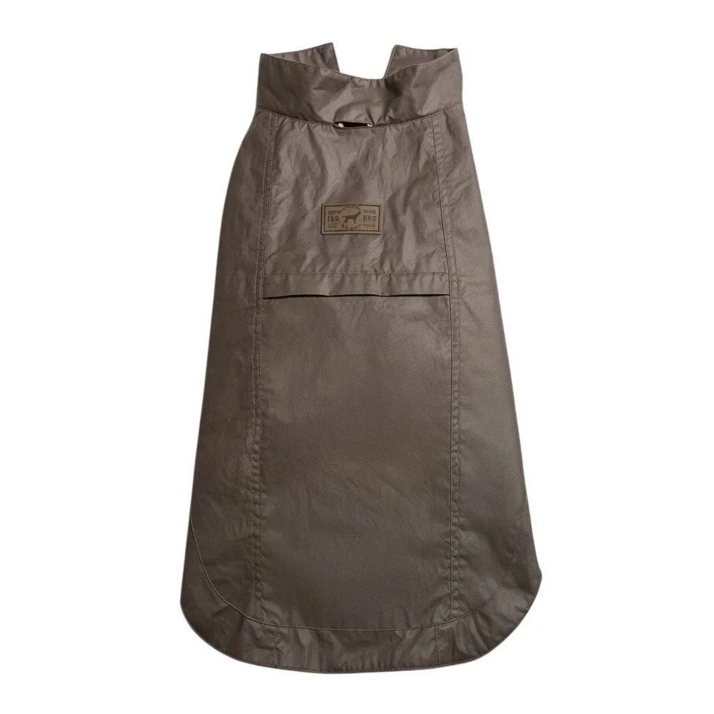 Fab Dog Waxed Cotton Dog Coat Large Brown‎ Fleece Lined Water Resistant Jacket