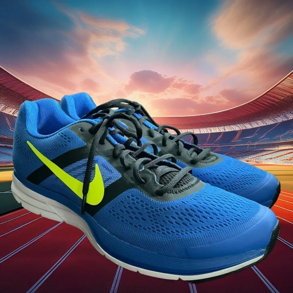 NEW Nike Air Pegasus 30 Running Trainers 2013 Blue Black Volt 599205-405 13 US
