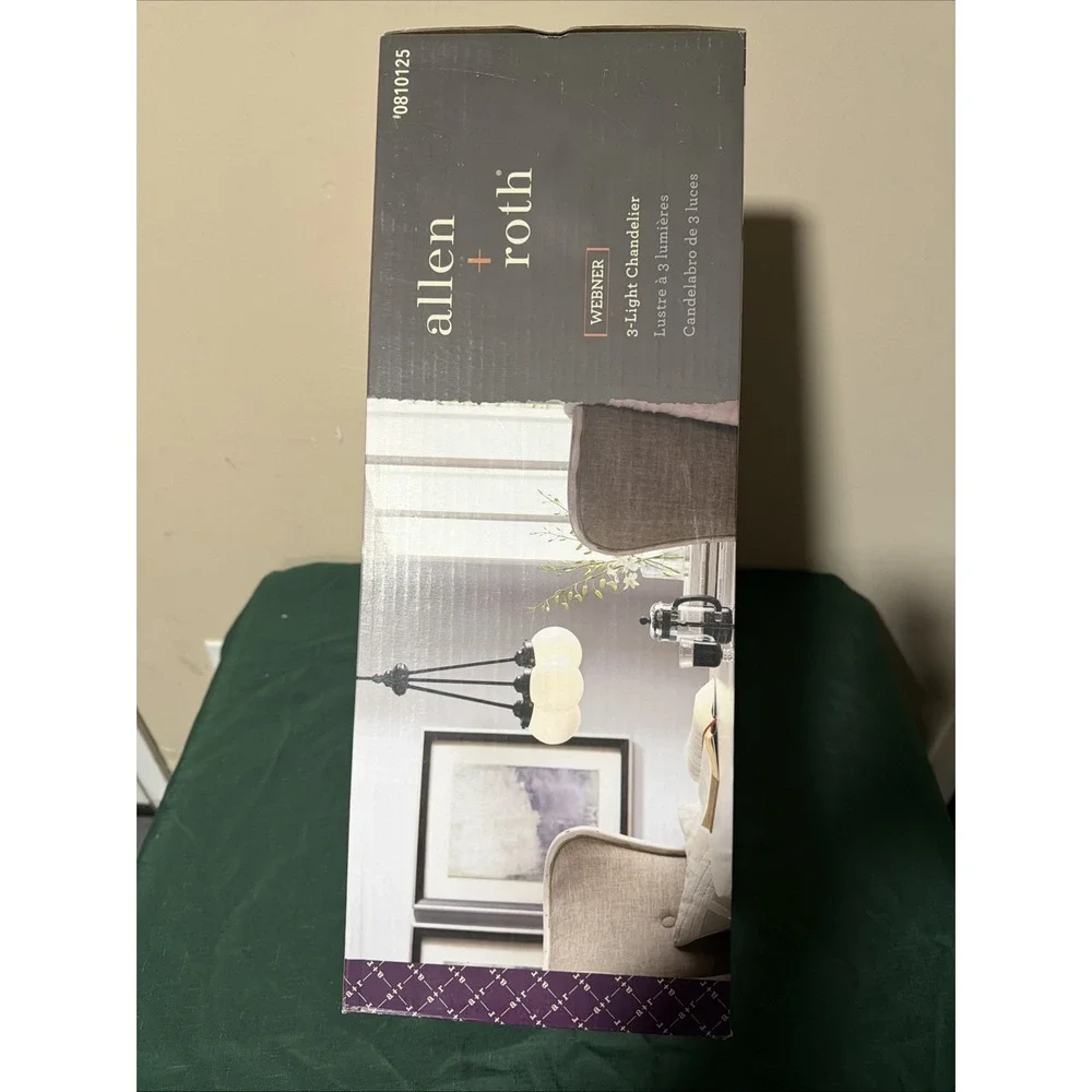 HIP 3-Light Fixture, White Glass Shades,Oil‎ Rubbed Bronze allen+roth #0810125