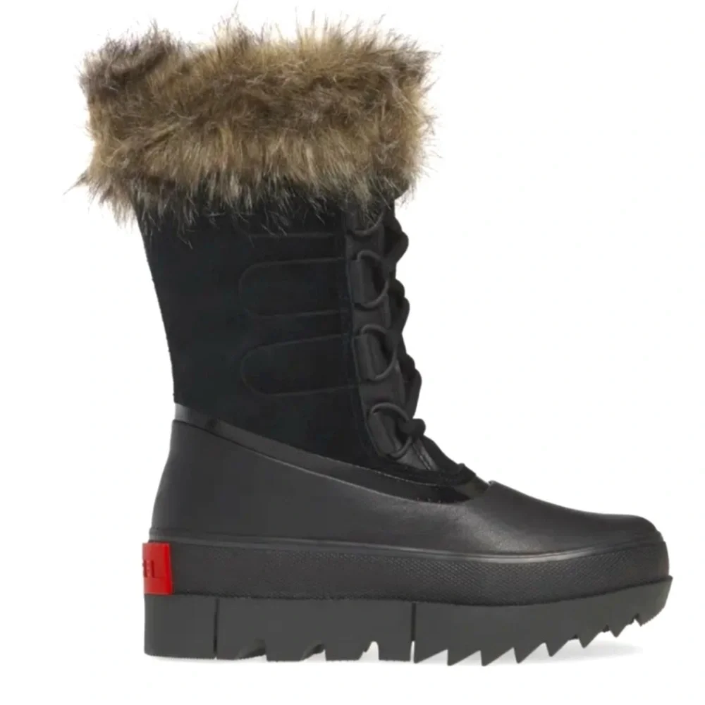 Sorel‎ Joan Of Arctic Next Black Mid-Calf Leather Snow Boots Women's Size 5
