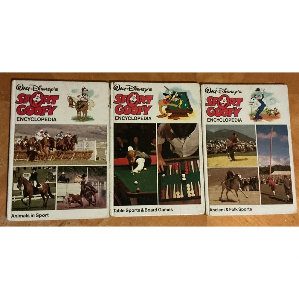 Lot of 12 Walt Disney Sport Goofy Encyclopedia Hardcover‎ Vintage Illustrated