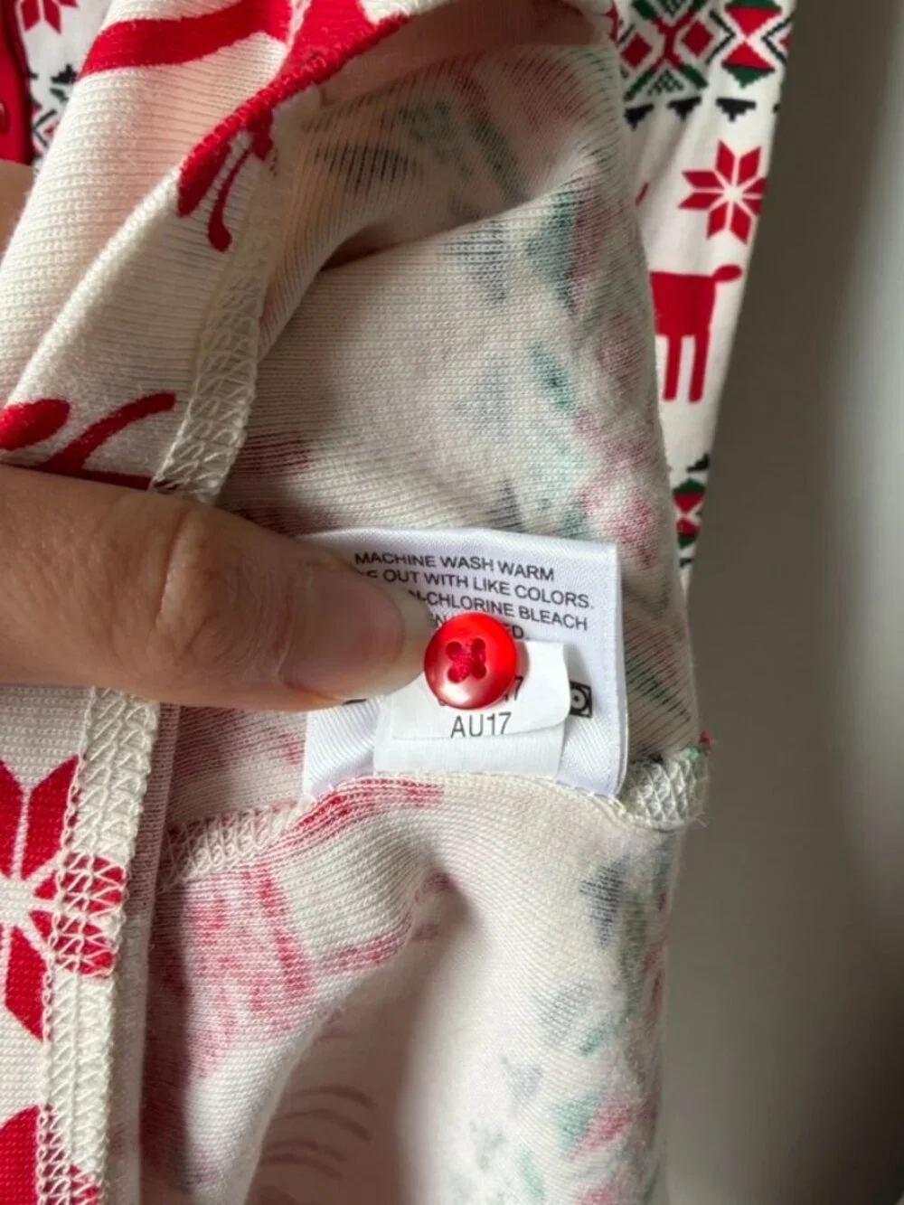 Hanna Andersson‎ Dear Deer Henley Nightgown Long Sleeve Fair Isle Christmas XS