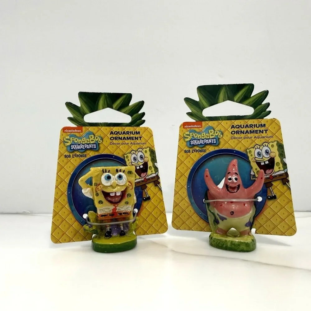 SpongeBob‎ Squarepants Patrick Star Set of 2 Mini Aquarium Desk Ornaments NEW
