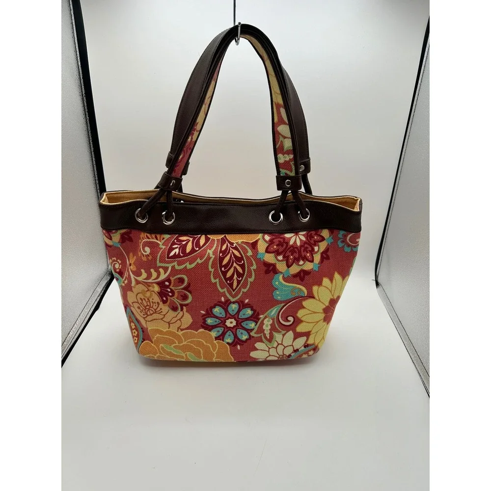 Spartina 449 Daufuskie Island Tote and Wallet Set Womens Medium Red Floral Linen