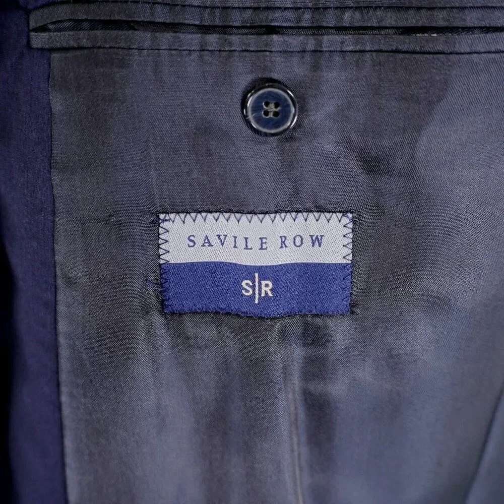 Savile Row Wool Blue 2 Gold Button Blazer 44R‎