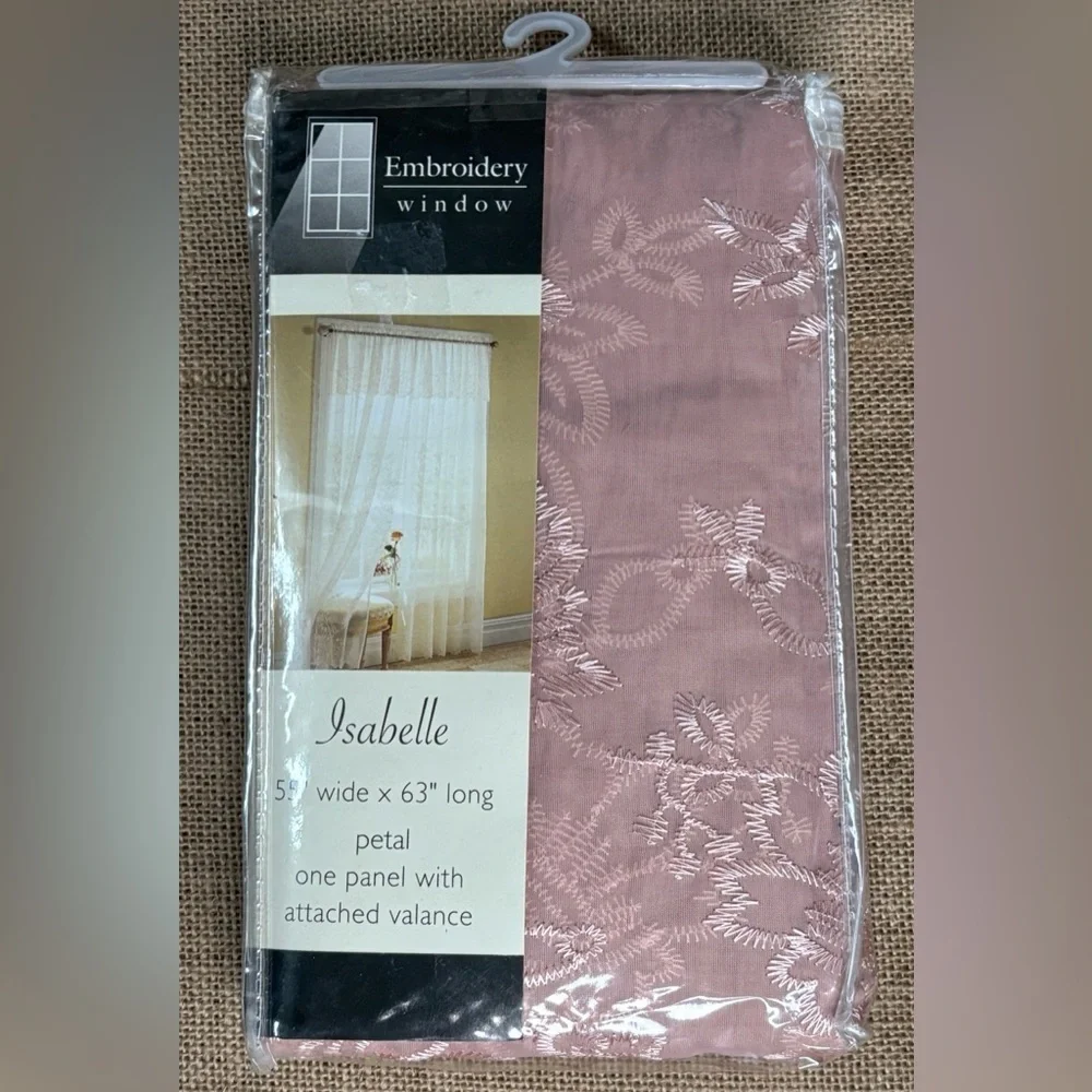 Vintage S Lichtenberg Mauve Pink Embroidered Curtain Panel Isabelle Cottage Core