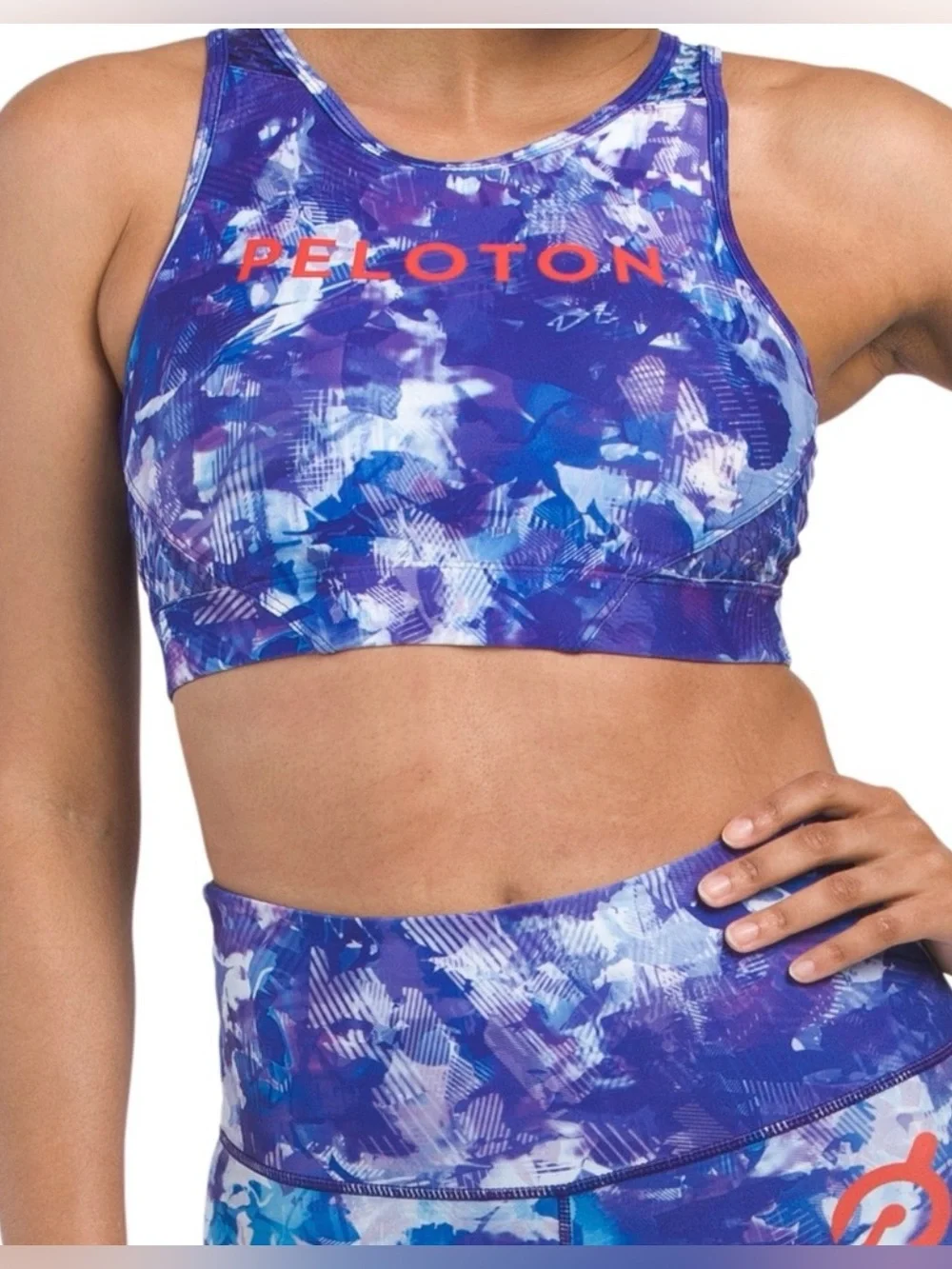 Peloton Blue Moves 2pc Matching Bra & Reversible Legging Set New