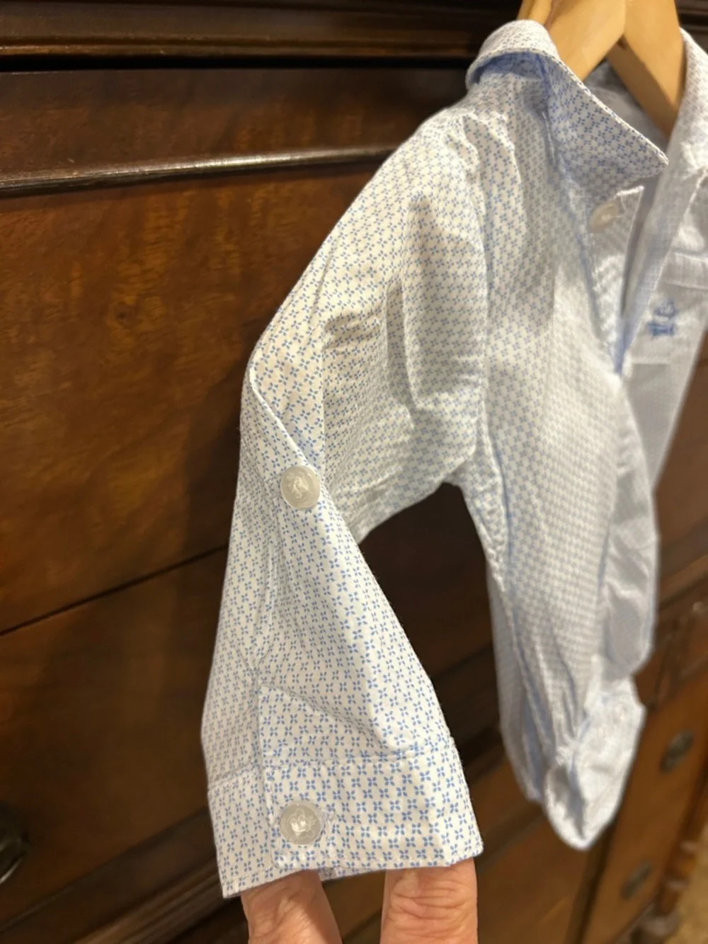 Mayoral Newborn Onesie Dress Shirt.