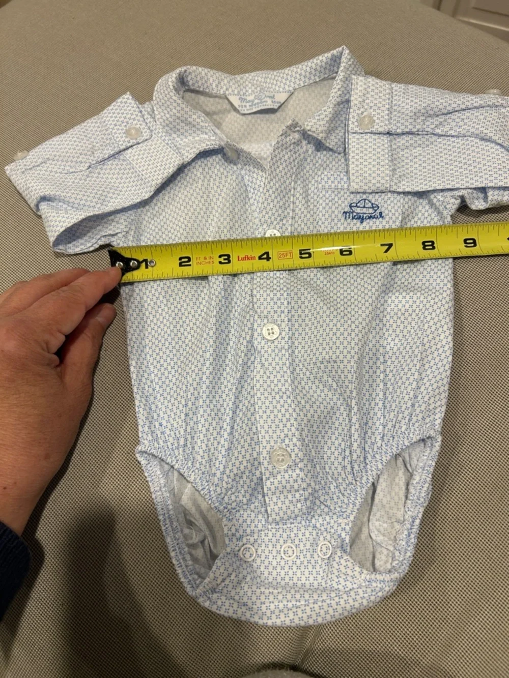 Mayoral Newborn Onesie Dress Shirt.