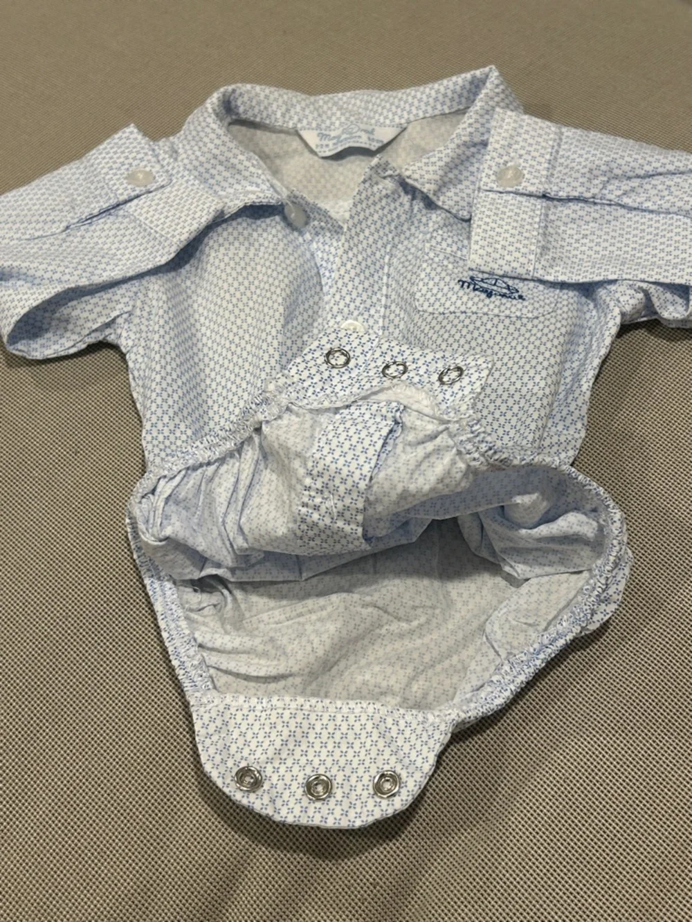 Mayoral Newborn Onesie Dress Shirt.