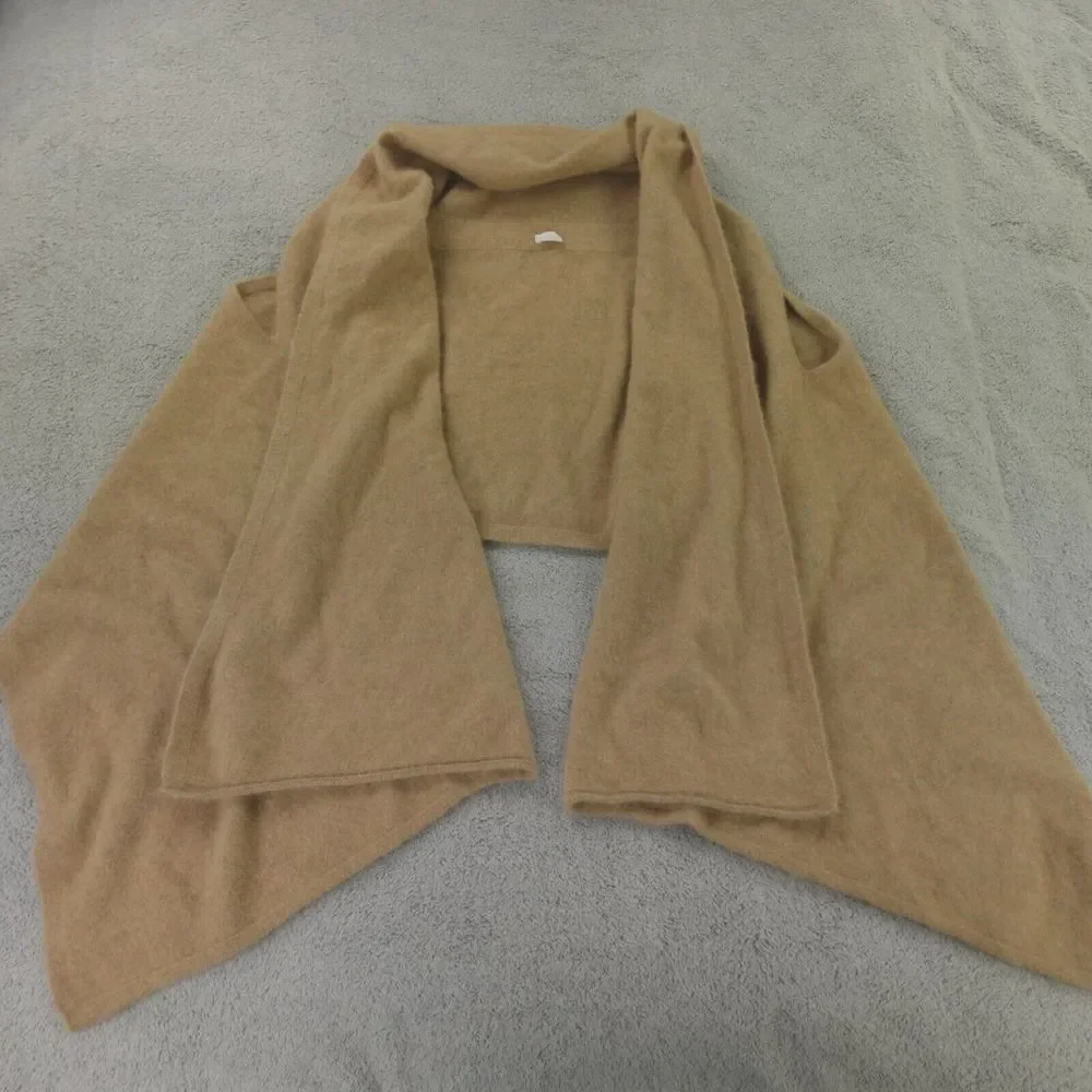 CT Plage Sweater Wrap Camel Tan Racoon Fox 2 Way Stole‎