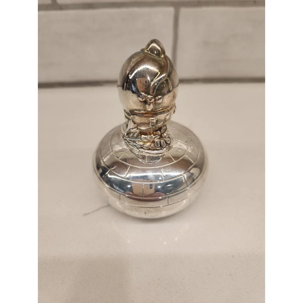 Vintage‎ 1994 Oneida Humpty Dumpty Tooth Fairy Silverplate Keepsake Trinket Box