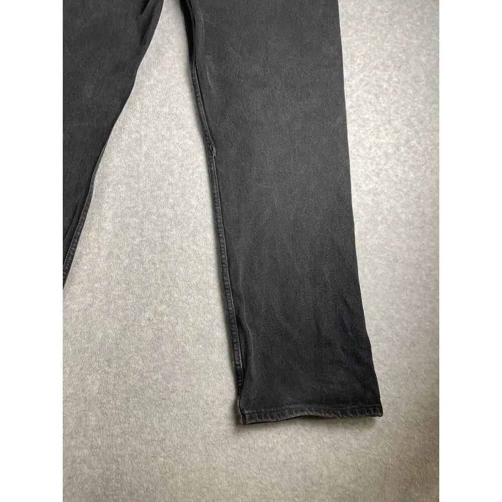 Levis 505 Jeans Adult 36x32 Black Denim Regular Fit Straight Leg Distressed